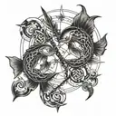 Pisces and Sagittarius   tattoo design idea