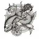 Pisces and Sagittarius   tattoo design idea