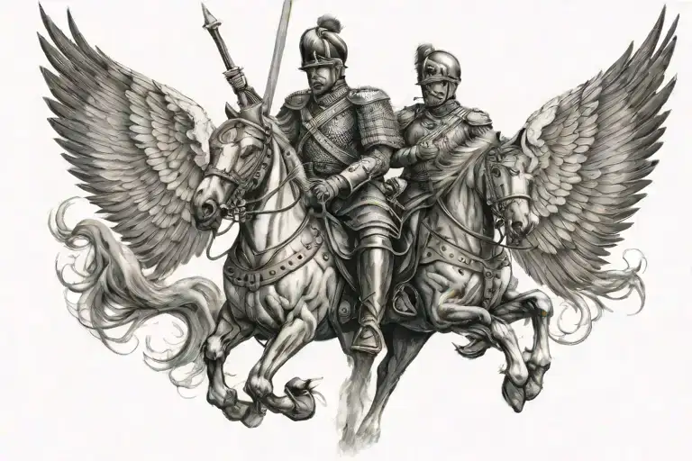 hussars soldier cursed thunder tattoo design idea