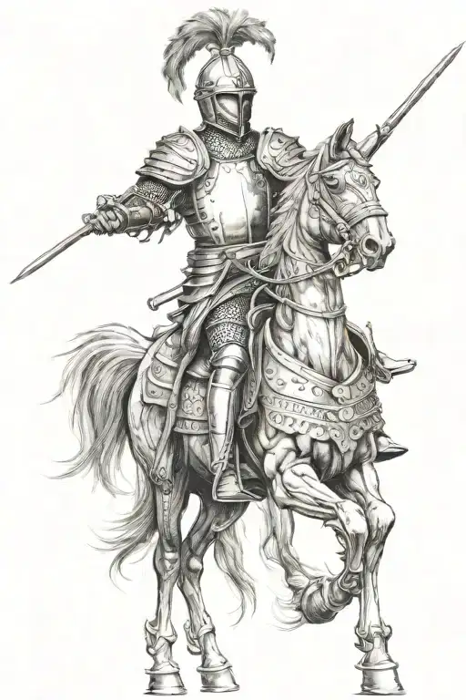 Polish hussars knight tattoo design idea