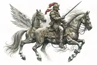 hussars soldier cursed thunder tattoo design idea