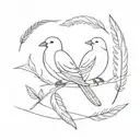 birds and feather tattoo design idea