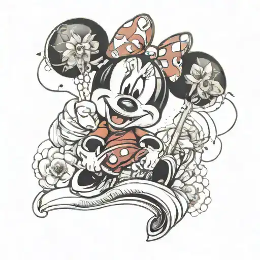 Minnie Mouse Milan ac milan tattoo design idea