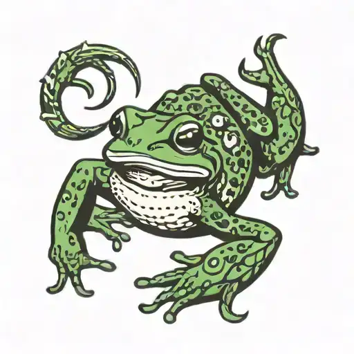 frog and scorpion intertwined tattoo design idea