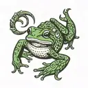 frog and scorpion intertwined tattoo design idea
