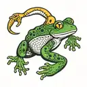 frog and scorpion intertwined tattoo design idea