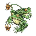 frog and scorpion intertwined tattoo design idea