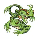 frog and scorpion intertwined tattoo design idea