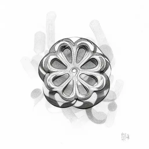 penny in shape of clover tattoo design idea