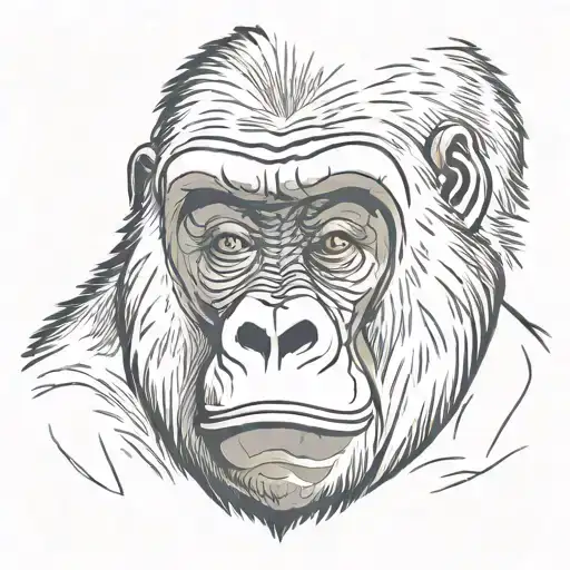 gorilla face tattoo design idea