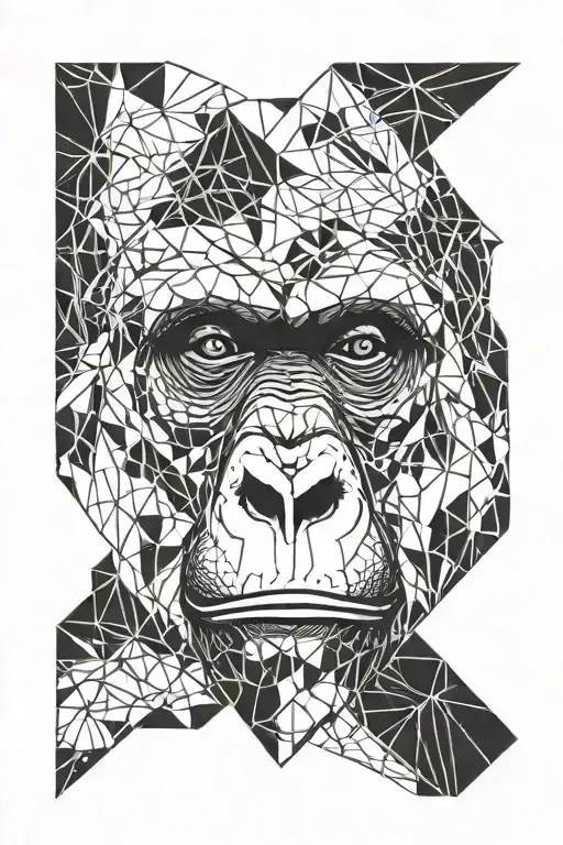 gorilla face tattoo design idea