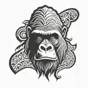 gorilla face tattoo design idea
