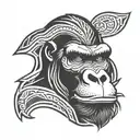 gorilla face tattoo design idea