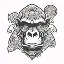 gorilla face tattoo design idea
