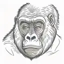 gorilla face tattoo design idea