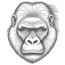 gorilla face tattoo design idea