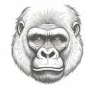 gorilla face tattoo design idea
