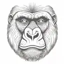 gorilla face tattoo design idea