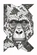 gorilla face tattoo design idea