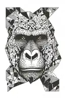 gorilla face tattoo design idea