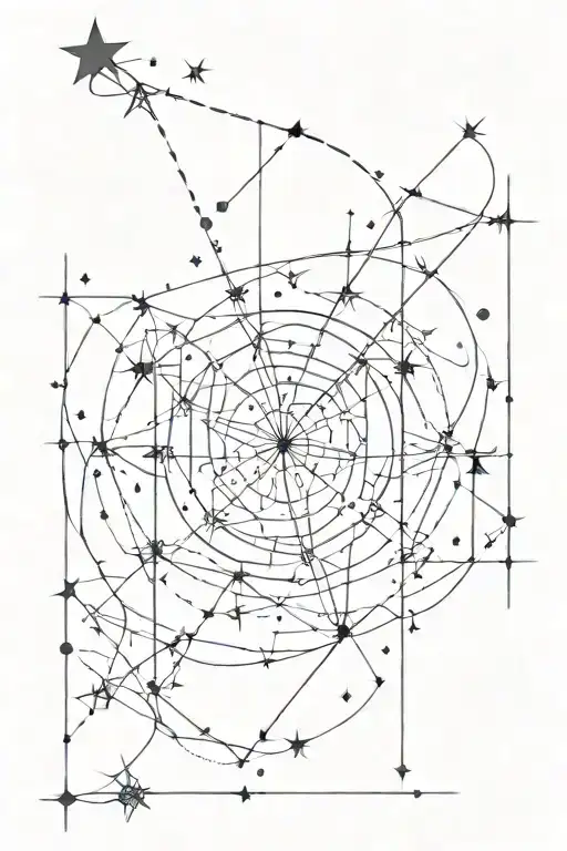 create a simple straigt line tattoo, which will represent the constalation of the stars only of gemini, aries and leo tattoo design idea