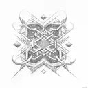 a letter b with an infinity and a snowflake tattoo design idea