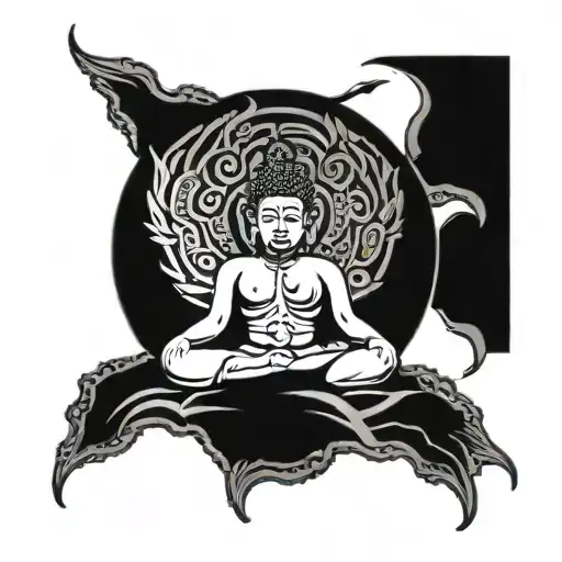 suffering and nirvana symbol buddhism tattoo design idea