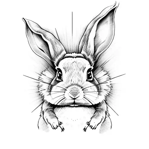 rabbit and Chinese dragon tattoo design idea