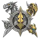 fallout, skyrim, final fantasy, borderlands, league of legends tattoo design idea