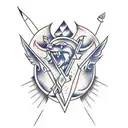 double bladed axe tattoo design idea