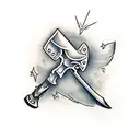 double bladed axe tattoo design idea