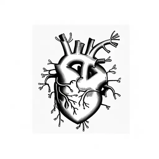 An anatomical heart with Lana del Rey lyrics incorporated into the veins tattoo design idea
