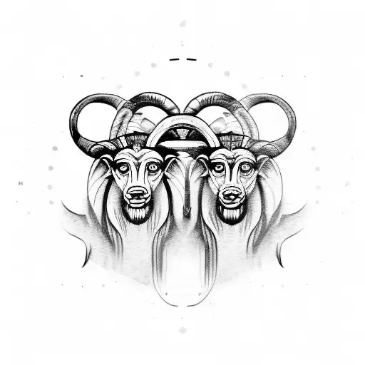 gemini aries tattoo design idea