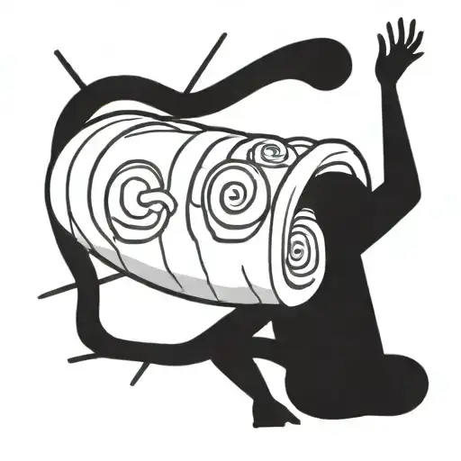 maki roll combined with sun tattoo design idea