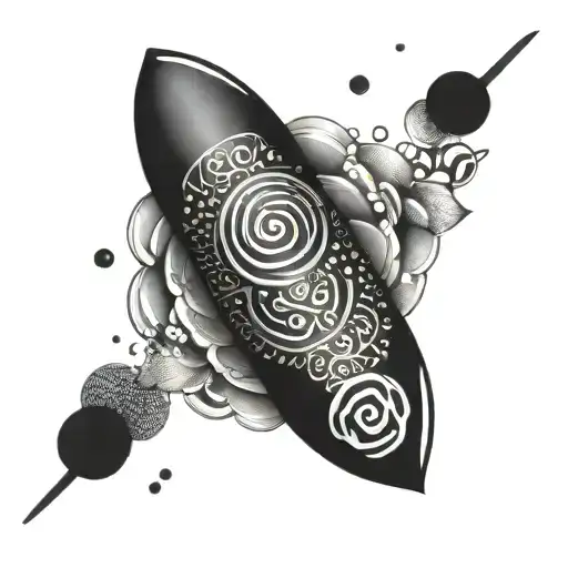 maki roll combined with sun tattoo design idea