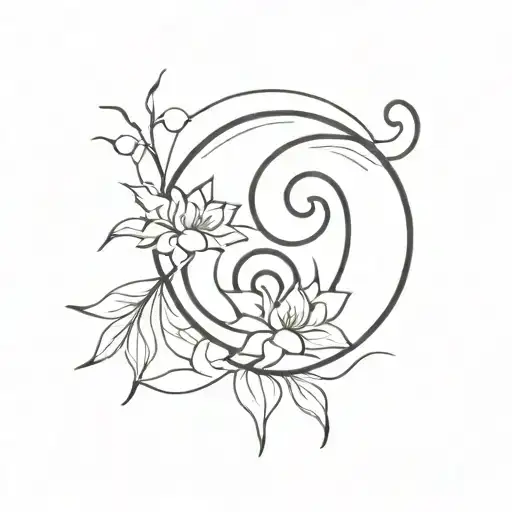 maki roll combined with sun tattoo design idea