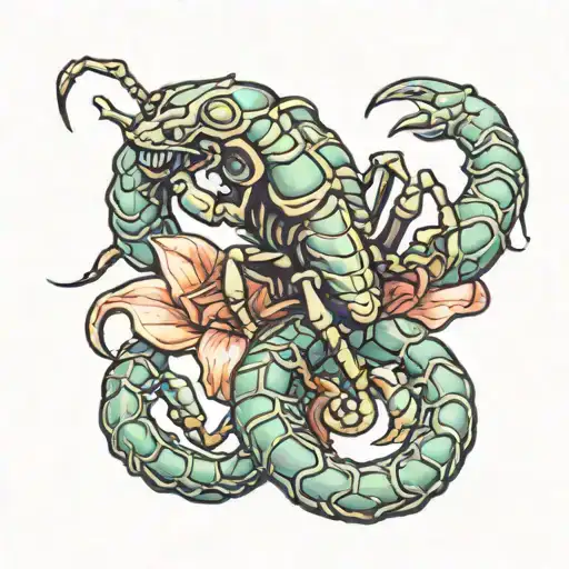 3d baby emporer scorpion  tattoo design idea