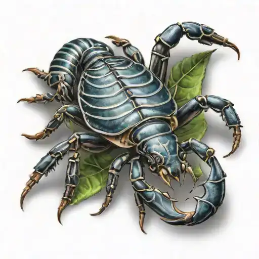 3d baby emporer scorpion  tattoo design idea