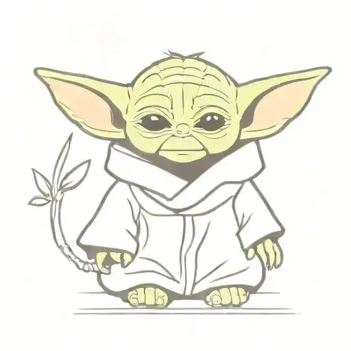 Baby Yoda tattoo design idea