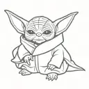 Baby Yoda tattoo design idea