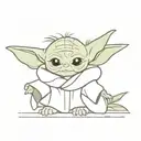 Baby Yoda tattoo design idea