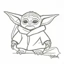 Baby Yoda tattoo design idea