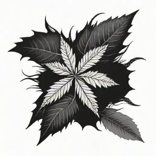 weed leaf   tattoo design idea