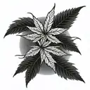 weed leaf   tattoo design idea
