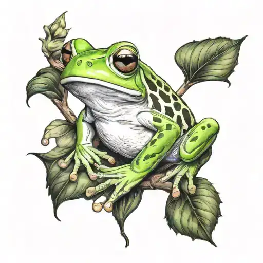tree frog tattoo design idea