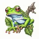 tree frog tattoo design idea
