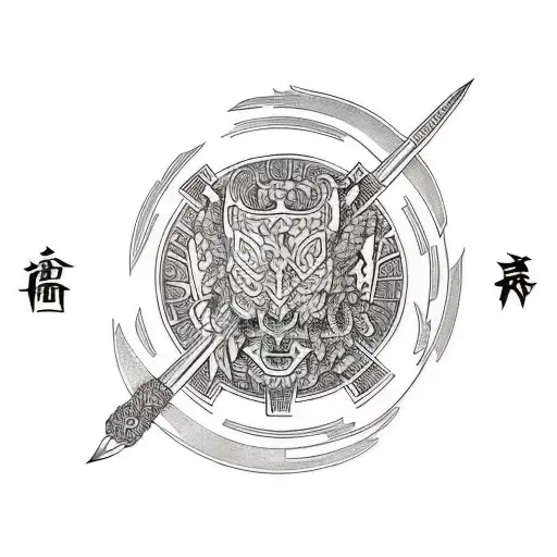 Samurai Warrior Fight Stance Tattoo Katana, Stencil, Êtattooing, Isolated  PNG Transparent Image and Clipart for Free Download