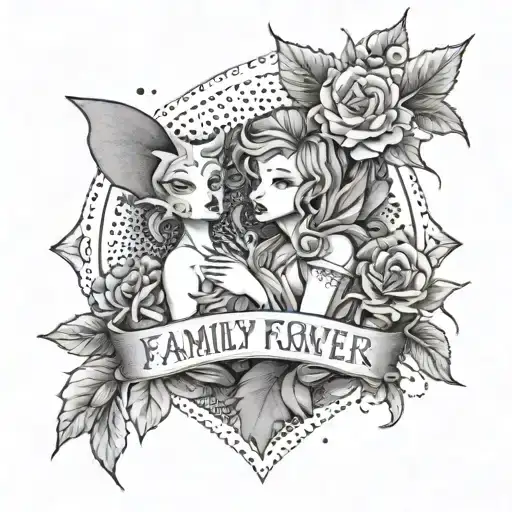 Family forever and ever tattoo design idea