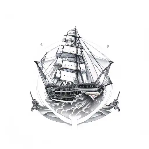 ship tattoo design idea