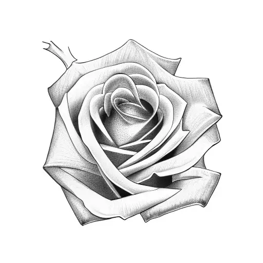 breast cancer rose tattoo design idea